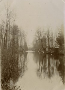 France near Maintenon? Eure river fisherman’s Hut Old amateur Photo 1900