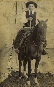 France Horse rider nide dedication on back Old Photo Amateur 1900