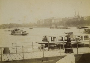 Germany Hamburg Boats doing the service of the Alster Basin Old Photo 1890