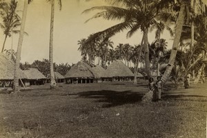 Polynesia Samoa Island Houses Old Photo 1900