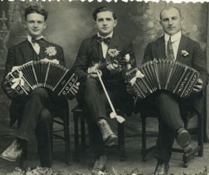 Northern France Amateur Polish? Musicians Concertina Bandoneon? Old Photo 1920#2