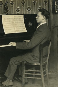 Northern France Amateur Polish? Musician Piano Old Photo 1920