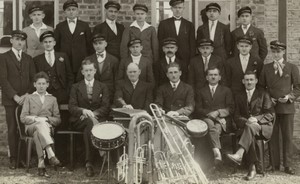 Northern France Amateur Polish? Musicians Brass instruments Drums Old Photo 1920