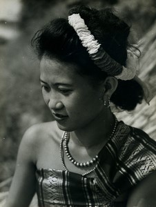 Indochina Young Woman portrait Old Photo 1950 #1