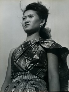 Indochina Young Woman portrait Old Photo 1950 #2