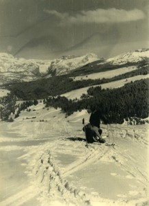 Italy Alps Dolomites? Mountain scene Old Photo 1950 #6