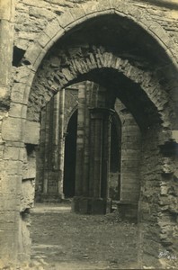 Belgium? Detail ruins of a convent or abbey? Old Art Photo ALF 1944 #2