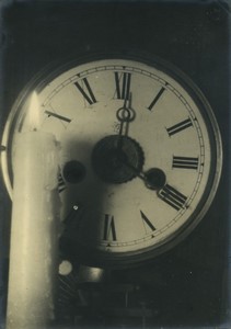 Belgium? Still Life Clock & Candle Old Art Photo ALF 1944