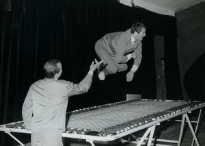 France Circus acrobats Trampoline Old Photo 1960