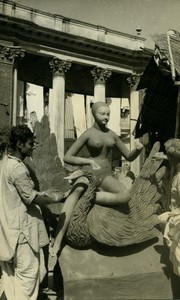 India detail Sculpture Temple Old Photo Regis Mat 1960's