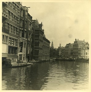 Netherlands Amsterdam Binnen-Amstel canal Old Photo 1950