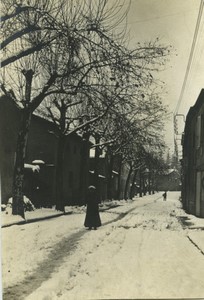 France Aix street Winter scene Old amateur Photo 1910