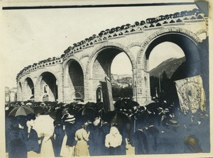 France Lourdes Arches du Rosaire Pilgrims Old Photo 1913