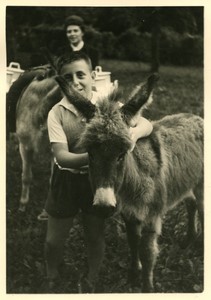 France Donkeys carrying milk churns Old Amateur Photo snapshot 1950 #2