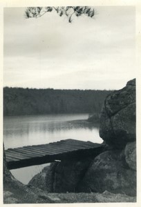 France lake near Semur en Auxois Old Amateur Photo snapshot 1951