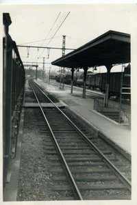 France Semur en Auxois Train station Old Amateur Photo snapshot 1951