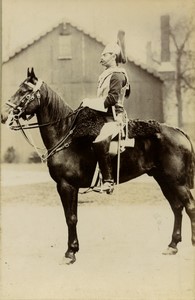 United Kingdom military rider on horseback Old FGOS Photo 1890