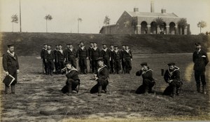 UK HMS Excellent Royal Navy Firing party Old Photo Stuart 1890 #1