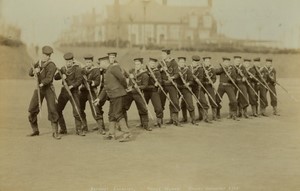 UK Whale Island HMS Excellent Royal Navy Bayonet exercise Old Photo Stuart 1890