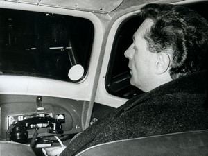 France Paris Man in a car phone Old Photo Laszlo 1965