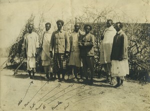 Ethiopia group of Men standing outside all named Old Photo 1940