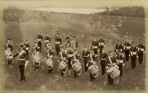 United Kingdom military music at Curray? Camp Drums Old Photo De Jongh? 1898