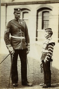 UK military music Drill Sergeant & Drummer 1st Royal Scots Photo FGOS 1890