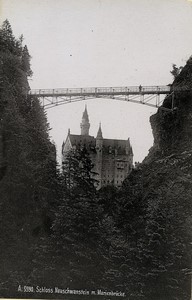 Germany Bavaria Neuschwanstein Castle Bridge Cabinet Photo Lautz & Isenbeck 1900