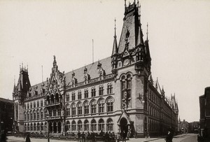 Germany Cologne Post Office building Old Cabinet Photo Römmler & Jonas 1899