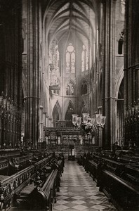 London Westminster Abbey Choir looking east Cabinet Photo Römmler & Jonas 1890