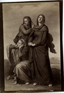 Germany Schraudolph Painting Mary, Magdalene and John at Golgatha Old Photo 1880