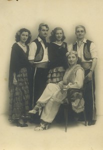 France? Actors? Group in traditional Spanish costumes Old Photo 1950?