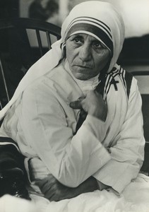 France Mother Teresa of Calcutta portrait Old Photo 1980