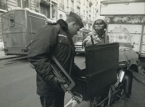 France Paris Police Security near Elysee Palace Gulf War old photo january 1991