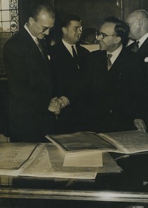 France Paris Florence Georgio de la Pira and President Feron Old Photo 1955