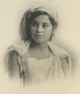 Algeria Young Girl portrait Old Photogravure Geiser 1890