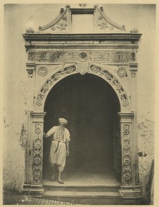 Algeria Algiers Man at House door Old Photogravure Geiser 1890