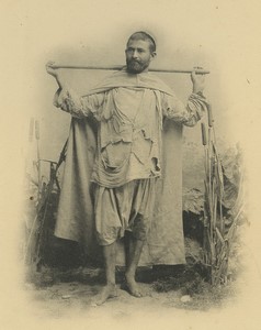 Algeria peasant portrait Old Photogravure Geiser 1890