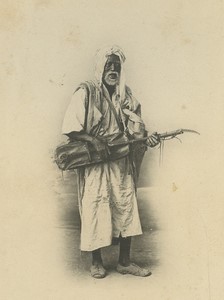 Algeria beggar musician Gnawa? Old Photogravure Geiser 1890