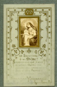 France Religion Holy Card Photo Albumen on Celluloid 1880