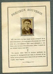 France Religion Holy Card In memoriam Paul Lambret Old Photo Liegois 1899