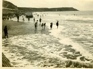 North Yorkshire Scarborough Beach Bathing Machine Holidays Amateur Photo 1900