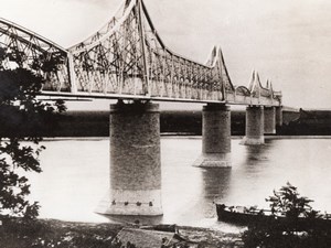 Romania Cernavoda Anghel Saligny Bridge Railroad bridge Danube Old Photo 1941