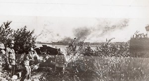 Russia Red Army Artillery firing on Enemy Troops WWII WW2 Old Photo 1941