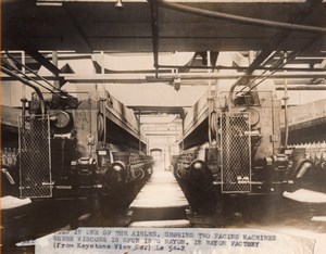 USA Rayon Factory Interior Viscose Spinning Machines Old Photo 1920's