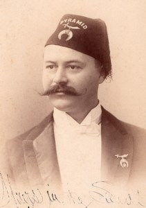 New Haven Shriner Henry Fresenius Scimitar Crescent Star Fez Pyramid Photo 1890