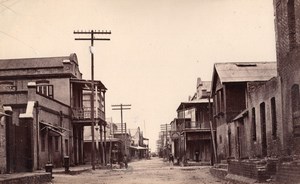 British West Indies or Jamaica? Shops Street & Tropical Garden Old Photo 1890