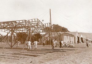 Vesoul Aviation Manoeuvres de l'Est Putting Hangars up Old Photo 1910