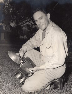 Texas Randolph Air Force Base? Cadet? & his Camera Old Photo 1950's