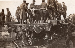 Arrival of a Divisions Artillery bound for Front WWI old Photo 1914-1918